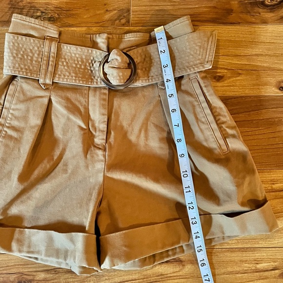 Sezane Rome High Waist Shorts 2 Caramel Brown - Picture 11 of 16